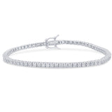 2.98ct G SI 14K White Gold Round Diamond Tennis Bracelet 7" Long