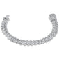 <span style="color:purple">SPECIAL!</span> 9MM 3.87ct G SI 14K White Gold Round & Baguette Diamond Cuban Bracelet 8.5" Long