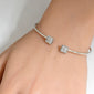 <span>DIAMOND CLOSEOUT! </span>.29ct G SI 14K White Gold Diamond Square Open Bangle Bracelet