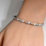 .66ct G SI 14K White Gold Diamond Infinity Bangle Bracelet