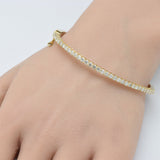 2.05ct G SI 14K Yellow Gold Diamond Bangle Bracelet 7.25" Wrist Size