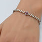 <span style="color:purple">SPECIAL!</span>  .80ct G SI 14K White Gold Ruby Gemstone Flower Cuban Bracelet 7" Long