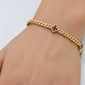 <span style="color:purple">SPECIAL!</span> .79ct G SI 14K Yellow Gold Ruby Gemstone Cuban Bracelet 7" Long
