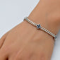 <span style="color:purple">SPECIAL!</span>  .70ct G SI 14K White Gold Blue Sapphire Gemstone Flower Cuban Bracelet 7" Long