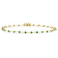 <span style="color:purple">SPECIAL!</span>1.06ct G SI 14K Yellow Gold Emerald Gemstone Bar Bracelet 7" Long