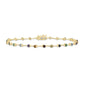 <span style="color:purple">SPECIAL!</span> 1.30ct G SI 14K Yellow Gold Multi Color Gemstone Bar Bracelet 7" Long