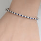 <span style="color:purple">SPECIAL!</span> 2.25ct G SI 14K White Gold Diamond & Blue Sapphire Gemstone Bangle Bracelet