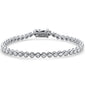 <span style="color:purple">SPECIAL!</span> 4.31ct G SI 14K White Gold Round Diamond Bezel Bracelet 8"Long