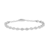 .81ct G SI 14K White Gold Diamond Marquise Shape  Bracelet 5+2" Ext