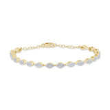 <span style="color:purple">SPECIAL!</span> .81ct G SI 14K Yellow Gold Diamond Marquise Shape Bracelet 5+2" Ext