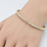 <span style="color:purple">SPECIAL!</span> 4.22ct G SI 14K Yellow Gold Diamond Bangel Bracelet 60.00mm