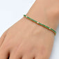 <span style="color:purple">SPECIAL!</span>2.67ct G SI 14K Yellow Gold Diamond & Green Emerald Tennis Bracelet 7" Long