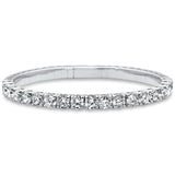 <span style="color:purple">SPECIAL!</span>2.89ct 14K White Gold Round Diamond Flexible Bangle Bracelet