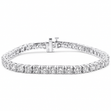 16.40ct G SI 14K White Gold Round Diamond Tennis Bracelet 7" Long
