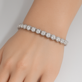 8.66ct G SI 14K White Gold Diamond Tennis Bracelet 7" Long