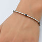 <span style="color:purple">SPECIAL!</span> 2.69ct G SI 14K White Gold Diamond & Blue Sapphire Gemstones Tennis Bracelet 7" Long