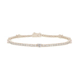 2.18ct G SI 14K Yellow Gold Diamond & Emerald Cut Tennis Bracelet 7" Long