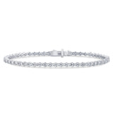 2.97ct G SI 14K White Gold Diamond Tennis Bracelet 7" Long