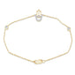 .15ct G SI 14K Yellow Gold Diamond Hamsa Bracelet 7" Long