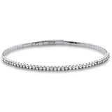 1.06ct G SI 14K White Gold Round Diamond Flexible Tennis Bangle Bracelet