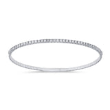 .99ct G SI 14K White Gold Round Diamond Flexible Tennis Bangle Bracelet