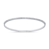 1.06ct G SI 14K White Gold Round Diamond Flexible Tennis Bangle Bracelet