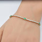 <span style="color:purple">SPECIAL!</span> 2.67ct G SI 14K Yellow Gold Diamond & Natural Emerald Gemstones Tennis Bracelet 7" Long