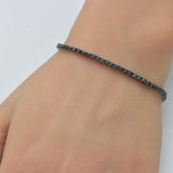 <span style="color:purple">SPECIAL!</span> 3.15ct G SI 14K White Gold Diamond Black Diamond Tennis Bracelet 7" Long