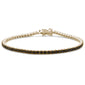 <span style="color:purple">SPECIAL!</span>3.15ct G SI 14K Yellow Gold Diamond Black Diamond Tennis Bracelet 7" Long