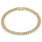 <span style="color:purple">SPECIAL!</span> 7MM 3.74ct G SI 14K Yellow Gold Diamond Micro Pave Cuban Square Link Bracelet 7"