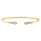 .24ct G SI 14K Yellow Gold Diamond Flexible Open Bangle Bracelet