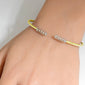 <span style="color:purple">SPECIAL!</span> .15ct G SI 14K Yellow Gold Diamond Flexible Open Bangle Bracelet