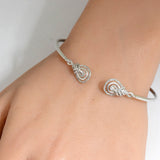 .33ct G SI 14K White Gold Diamond Flexible Open Bangle Bracelet