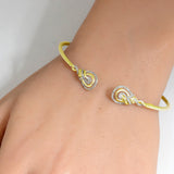 .33ct G SI 14K Yellow Gold Diamond Flexible Open Bangle Bracelet