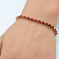 <span style="color:purple">SPECIAL!</span> 6.09ct G SI 14K Yellow Gold Ruby Gemstones Bracelet 7" Long