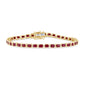 <span style="color:purple">SPECIAL!</span>7.38ct G SI 14K Yellow Gold Ruby Gemstones Bracelet 7" Long