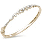 <span style="color:purple">SPECIAL!</span>1.24ct G SI 14K Yellow Gold Diamond Bangle Bracelet 59mm