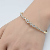 1.24ct G SI 14K Yellow Gold Diamond Bangle Bracelet 59mm
