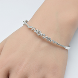 1.24ct G SI 14K White Gold Diamond Bangle Bracelet 59mm