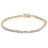 3.97ct 14KT Yellow Gold Diamond Tennis Bracelet 7"
