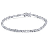 4.12ct 14KT White Gold Diamond Tennis Bracelet 7" Long