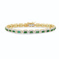 <span style="color:purple">SPECIAL!</span> 3.71ct G SI 14K Yellow Gold Diamond & Emerald Gemstones Bracelet 7" Long