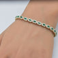 <span style="color:purple">SPECIAL!</span> 3.71ct G SI 14K Yellow Gold Diamond & Emerald Gemstones Bracelet 7" Long