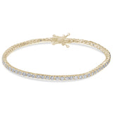 3.02ct 14K Yellow Gold Diamond Tennis Bracelet 7" Long