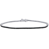 1.83ct G SI 14K White Gold Black Diamonds Tennis Bracelet 7" long