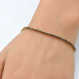 1.82ct G SI 14K Yellow Gold Black Diamonds Tennis Bracelet 7" long