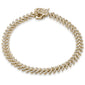 <span style="color:purple">SPECIAL!</span> 1.96ct G SI 14K Yellow Gold Diamond Olive Branch Bracelet 7.25" Long
