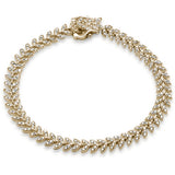 1.96ct G SI 14K Yellow Gold Diamond Olive Branch Bracelet 7.25" Long