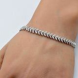 1.96ct G SI 14K Yellow Gold Diamond Olive Branch Bracelet 7.25" Long