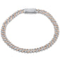 <span style="color:purple">SPECIAL!</span> 5mm 1.78ct G SI 14K Rose Gold Round Diamond Square Cuban Bracelet 7" Long